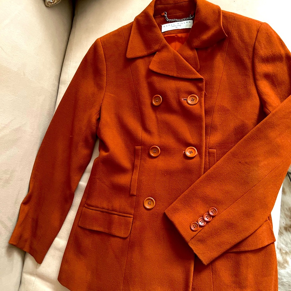 Karen Millan vintage rustic colour suit- jacket and skirt size 10 UK (size 4 US)